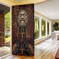 Bes Ancient Egyptian Door Cover with Leopard Print Ankh and Eye of Horus Egyptian Deity Tribute - African Pride