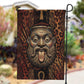 Bes Ancient Egyptian Garden Flag with Leopard Print Ankh and Eye of Horus Egyptian Deity Tribute - African Pride