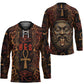 Bes Ancient Egyptian Hockey Jersey with Leopard Print Ankh and Eye of Horus Egyptian Deity Tribute - African Pride