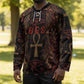 Bes Ancient Egyptian Hockey Jersey with Leopard Print Ankh and Eye of Horus Egyptian Deity Tribute - African Pride
