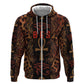 Bes Ancient Egyptian Hoodie with Leopard Print Ankh and Eye of Horus Egyptian Deity Tribute - African Pride