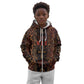 Bes Ancient Egyptian Kid Hoodie with Leopard Print Ankh and Eye of Horus Egyptian Deity Tribute - African Pride