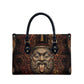 Bes Ancient Egyptian Leather Bag with Leopard Print Ankh and Eye of Horus Egyptian Deity Tribute - African Pride