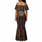 Bes Ancient Egyptian Mermaid Dress with Leopard Print Ankh and Eye of Horus Egyptian Deity Tribute - African Pride