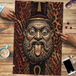 Bes Ancient Egyptian Puzzle with Leopard Print Ankh and Eye of Horus Egyptian Deity Tribute - African Pride