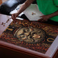 Bes Ancient Egyptian Puzzle with Leopard Print Ankh and Eye of Horus Egyptian Deity Tribute - African Pride
