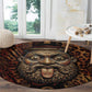 Bes Ancient Egyptian Round Carpet with Leopard Print Ankh and Eye of Horus Egyptian Deity Tribute - African Pride
