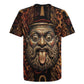 Bes Ancient Egyptian Rugby Jersey with Leopard Print Ankh and Eye of Horus Egyptian Deity Tribute - African Pride