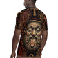 Bes Ancient Egyptian Rugby Jersey with Leopard Print Ankh and Eye of Horus Egyptian Deity Tribute - African Pride