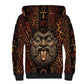 Bes Ancient Egyptian Sherpa Hoodie with Leopard Print Ankh and Eye of Horus Egyptian Deity Tribute - African Pride