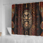 Bes Ancient Egyptian Shower Curtain with Leopard Print Ankh and Eye of Horus Egyptian Deity Tribute - African Pride