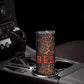 Bes Ancient Egyptian Skinny Tumbler with Leopard Print Ankh and Eye of Horus Egyptian Deity Tribute - African Pride
