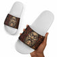 Bes Ancient Egyptian Slide Sandals with Leopard Print Ankh and Eye of Horus Egyptian Deity Tribute - African Pride