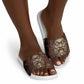 Bes Ancient Egyptian Slide Sandals with Leopard Print Ankh and Eye of Horus Egyptian Deity Tribute - African Pride