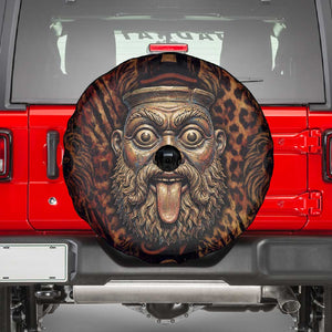 Bes Ancient Egyptian Spare Tire Cover with Leopard Print Ankh and Eye of Horus Egyptian Deity Tribute - African Pride