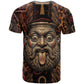 Bes Ancient Egyptian T shirt with Leopard Print Ankh and Eye of Horus Egyptian Deity Tribute - African Pride