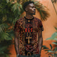 Bes Ancient Egyptian T shirt with Leopard Print Ankh and Eye of Horus Egyptian Deity Tribute - African Pride
