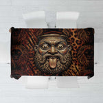 Bes Ancient Egyptian Tablecloth with Leopard Print Ankh and Eye of Horus Egyptian Deity Tribute - African Pride