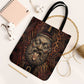 Bes Ancient Egyptian Tote Bag with Leopard Print Ankh and Eye of Horus Egyptian Deity Tribute - African Pride