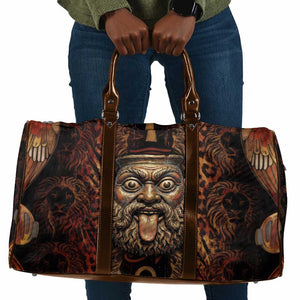 Bes Ancient Egyptian Travel Bag with Leopard Print Ankh and Eye of Horus Egyptian Deity Tribute - African Pride