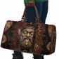 Bes Ancient Egyptian Travel Bag with Leopard Print Ankh and Eye of Horus Egyptian Deity Tribute - African Pride