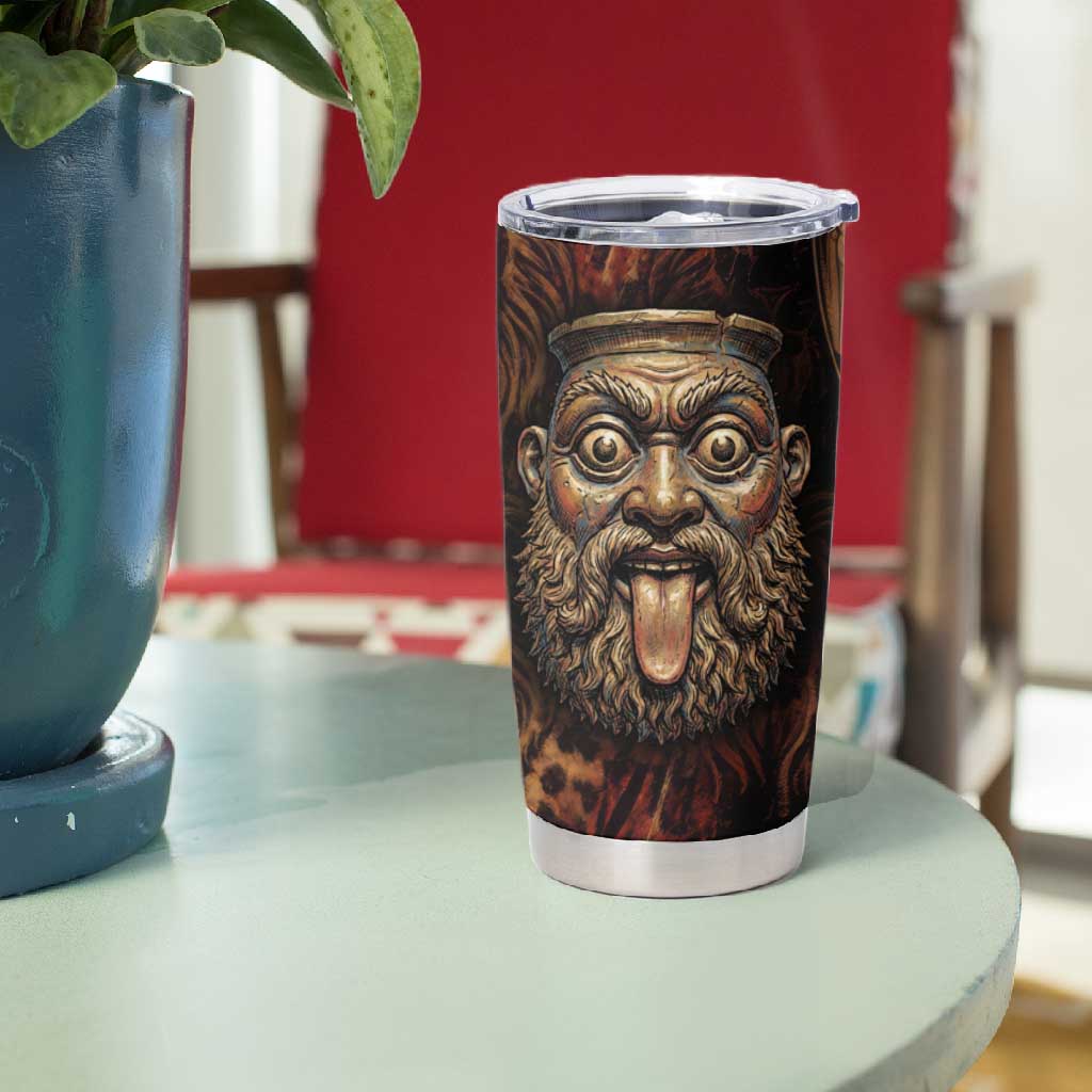 Bes Ancient Egyptian Tumbler Cup with Leopard Print Ankh and Eye of Horus Egyptian Deity Tribute - African Pride