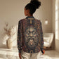 Bes Ancient Egyptian Women Casual Shirt with Leopard Print Ankh and Eye of Horus Egyptian Deity Tribute - African Pride