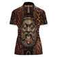 Bes Ancient Egyptian Women Polo Shirt with Leopard Print Ankh and Eye of Horus Egyptian Deity Tribute - African Pride