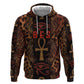 Bes Ancient Egyptian Zip Hoodie with Leopard Print Ankh and Eye of Horus Egyptian Deity Tribute - African Pride