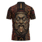 Bes Ancient Egyptian Zipper Polo Shirt with Leopard Print Ankh and Eye of Horus Egyptian Deity Tribute - African Pride