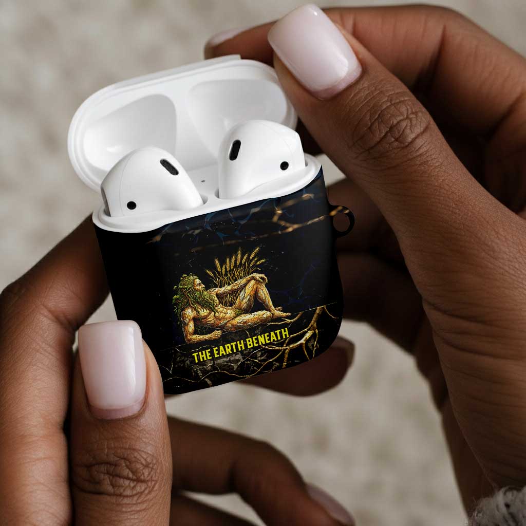 Geb AirPods Case Ancient Egyptian Cracked Earth and Wheat Illustration Egyptian Earth God - African Pride