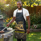 Geb Apron Ancient Egyptian Cracked Earth and Wheat Illustration Egyptian Earth God - African Pride