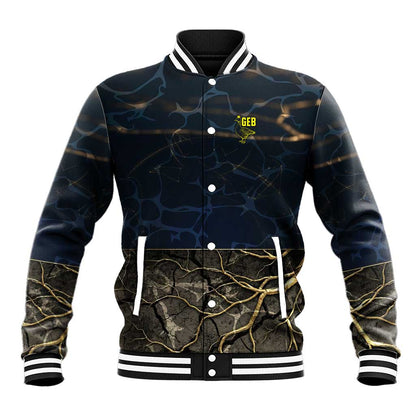 Geb Baseball Jacket Ancient Egyptian Cracked Earth and Wheat Illustration Egyptian Earth God - African Pride