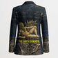 Geb Blazer Ancient Egyptian Cracked Earth and Wheat Illustration Egyptian Earth God - African Pride