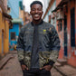 Geb Bomber Jacket Ancient Egyptian Cracked Earth and Wheat Illustration Egyptian Earth God - African Pride