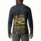 Geb Button Sweatshirt Ancient Egyptian Cracked Earth and Wheat Illustration Egyptian Earth God