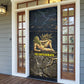 Geb Door Cover Ancient Egyptian Cracked Earth and Wheat Illustration Egyptian Earth God - African Pride