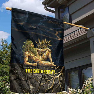 Geb Garden Flag Ancient Egyptian Cracked Earth and Wheat Illustration Egyptian Earth God - African Pride