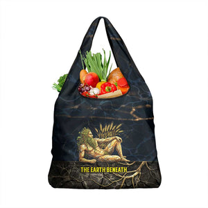 Geb Grocery Bag Ancient Egyptian Cracked Earth and Wheat Illustration Egyptian Earth God - African Pride