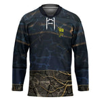 Geb Hockey Jersey Ancient Egyptian Cracked Earth and Wheat Illustration Egyptian Earth God - African Pride