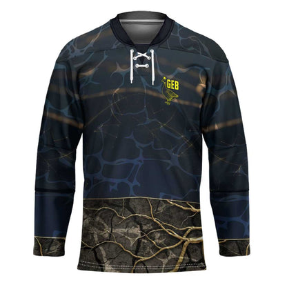 Geb Hockey Jersey Ancient Egyptian Cracked Earth and Wheat Illustration Egyptian Earth God - African Pride