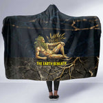 Geb Hooded Blanket Ancient Egyptian Cracked Earth and Wheat Illustration Egyptian Earth God - African Pride