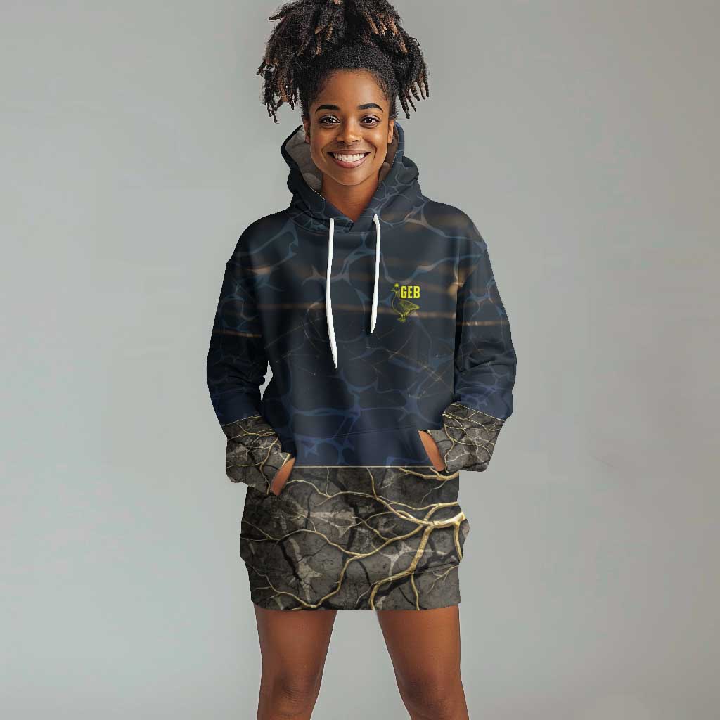 Geb Hoodie Dress Ancient Egyptian Cracked Earth and Wheat Illustration Egyptian Earth God - African Pride