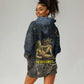 Geb Hoodie Dress Ancient Egyptian Cracked Earth and Wheat Illustration Egyptian Earth God - African Pride
