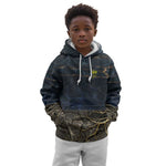 Geb Kid Hoodie Ancient Egyptian Cracked Earth and Wheat Illustration Egyptian Earth God - African Pride