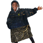 Geb Kid Wearable Blanket Hoodie Ancient Egyptian Cracked Earth and Wheat Illustration Egyptian Earth God - African Pride