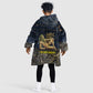 Geb Kid Wearable Blanket Hoodie Ancient Egyptian Cracked Earth and Wheat Illustration Egyptian Earth God - African Pride