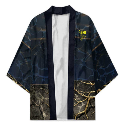 Geb Kimono Ancient Egyptian Cracked Earth and Wheat Illustration Egyptian Earth God - African Pride