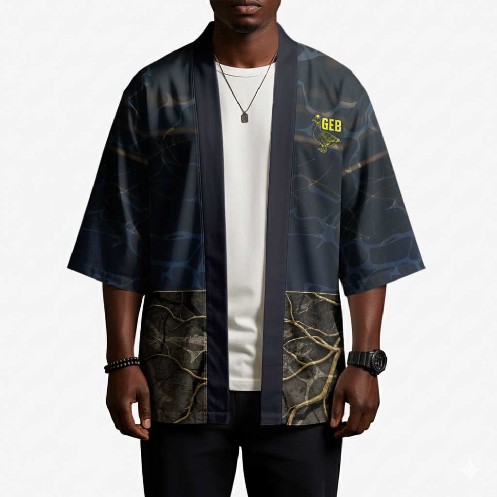 Geb Kimono Ancient Egyptian Cracked Earth and Wheat Illustration Egyptian Earth God - African Pride