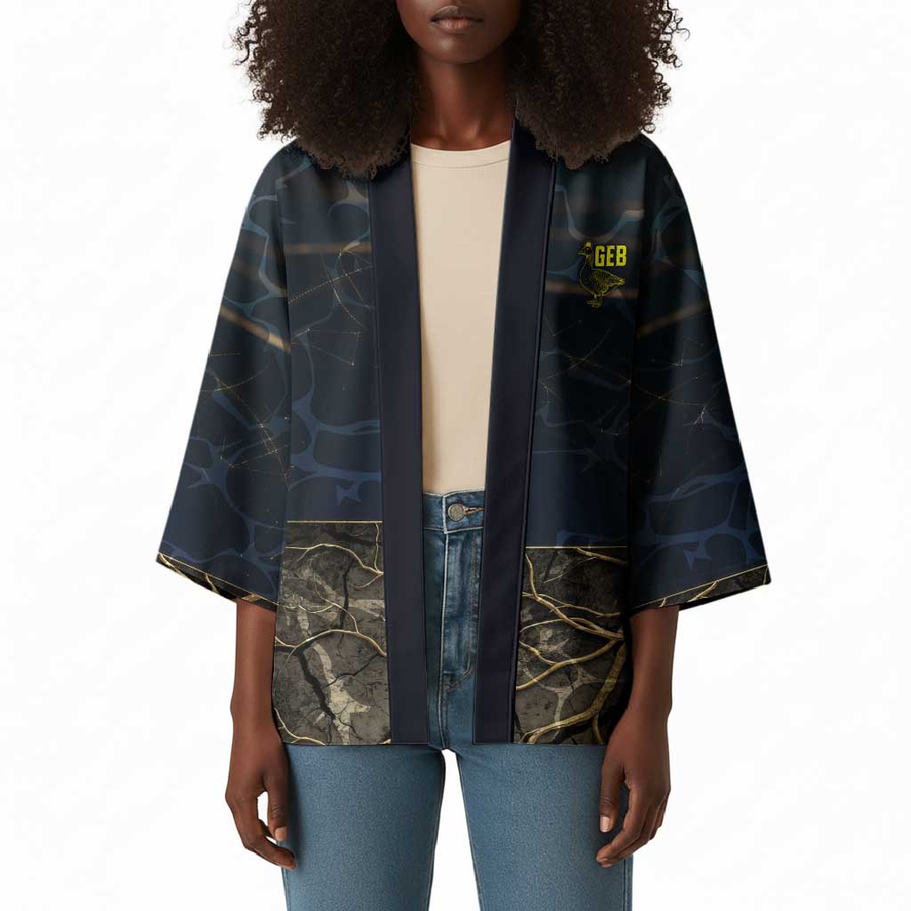 Geb Kimono Ancient Egyptian Cracked Earth and Wheat Illustration Egyptian Earth God - African Pride